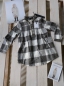 Preview: little10days - Blusenkleid in Flanellkaro grau-weiss