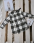 Preview: little10days - Blusenkleid in Flanellkaro grau-weiss