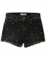 Preview: SCOTCH R'BELLE - schwarze high waist Jeans-Shorts mit Fransen