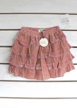 LONGLIVETHEQUEEN -  velours ruffle skirt