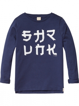 SCOTCH SHRUNK - Logo Longsleeve in navy