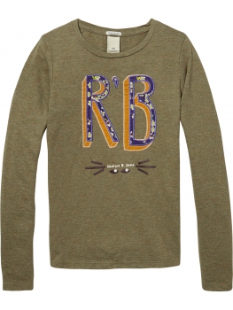 Scotch R'Belle - tee with artworks in melange jersey