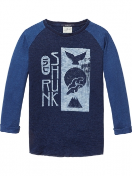Scotch Shrunk - long sleeve indigo tee with artwork