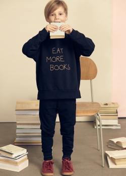 kids on the moon - eat more books sweatshirt