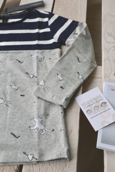 Preview: little10days - Longsleeve mit Streifen und Print
