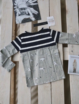 little10days - Longsleeve mit Streifen und Print