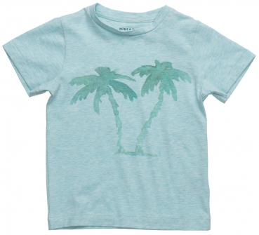 mini a ture - tee shirt palmtree sunlight aquatic blue