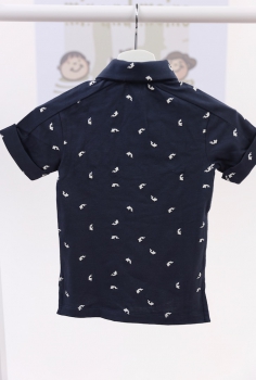 little10days - Polo dunkelblau "Koi"