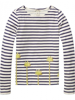Scotch R'Belle - striped tee with placed print