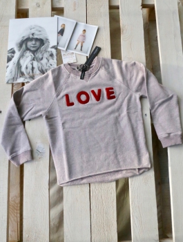 little10days - Sweatshirt in pinkmelange "LOVE"