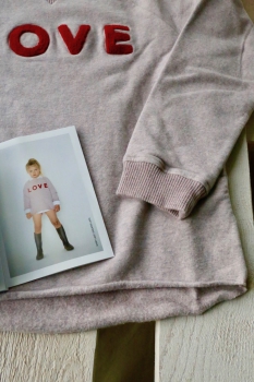 little10days - Sweatshirt in pinkmelange "LOVE"