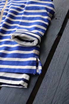 Scotch Shrunk - zip trough hooded sweat in bretonse stripes