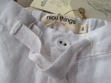 nice things mini - linen shorts with lace details