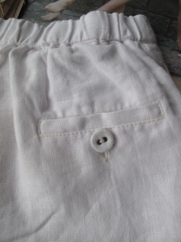 nice things mini - linen shorts with lace details