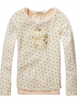 SCOTCH R'BELLE  - 2in1 Longsleeve mit Dots und Print