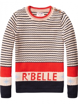 Scotch R'Belle - crew neck pull with intarsia pattern