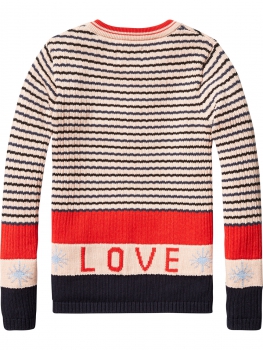 Scotch R'Belle - crew neck pull with intarsia pattern