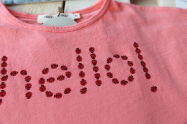nice things mini - "Hello" t-shirt ladybugs