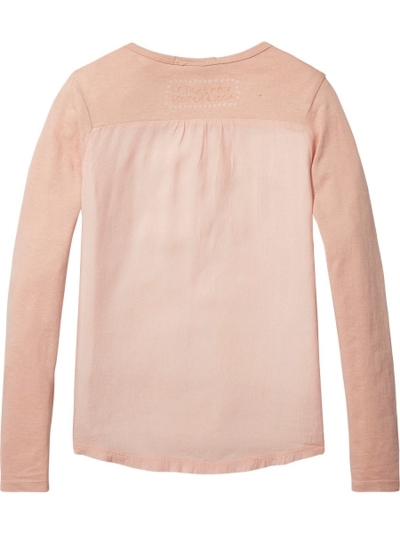 Scotch R'Belle - longsleeve embroidery tee with patches and woven back