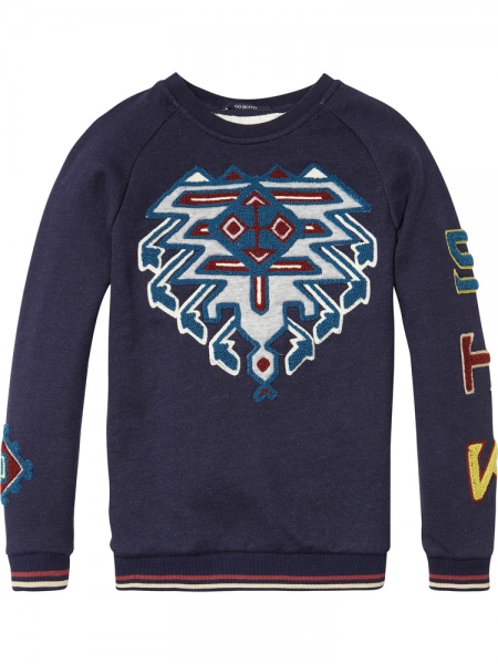 SCOTCH SHRUNK - Sweatshirt mit Frottee-Stitch blau