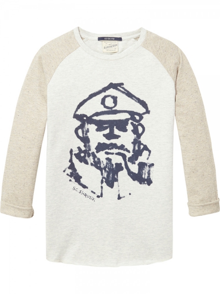 SCOTCH SHRUNK - Raglan-Longsleeve in beige mit Sailor-Print
