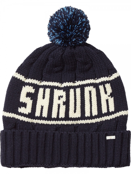 Scotch Shrunk - chunky knitted hat with text intarsia