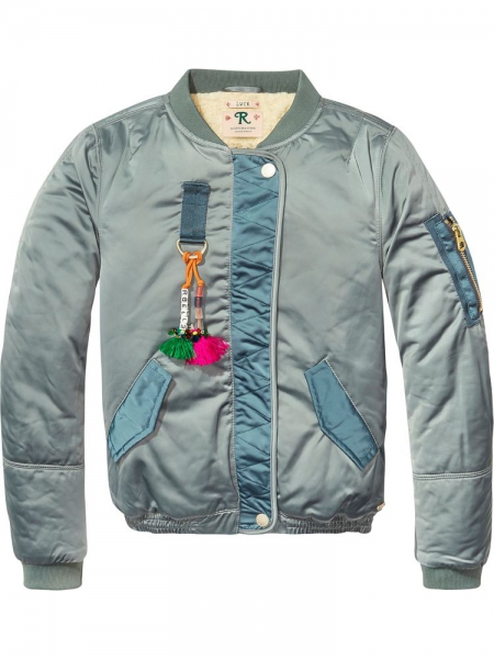 Scotch R'Belle - teddy lined satin bomber jacket