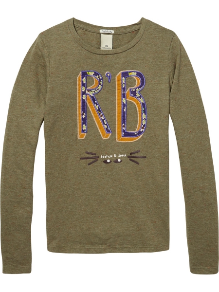 Scotch R'Belle - tee with artworks in melange jersey
