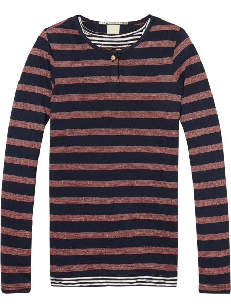 Scotch R'Belle - lurex striped longsleeve with inner tank