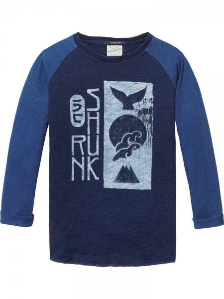 Scotch Shrunk - long sleeve indigo tee with artwork