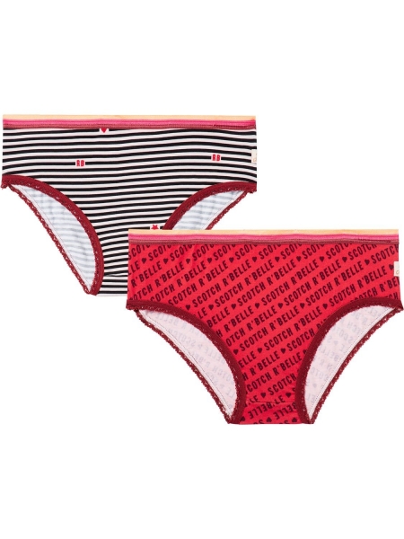 SCOTCH R'BELLE -  Panties Doppelpack logo und gestreift