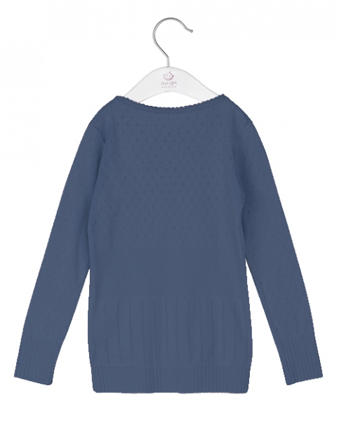 noa noa miniature - basic longsleeve with pattern indigo