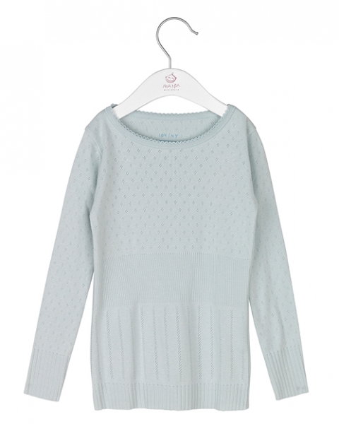 Noa Noa miniature -  Longsleeve DORIA mit Lochmuster cloud blue