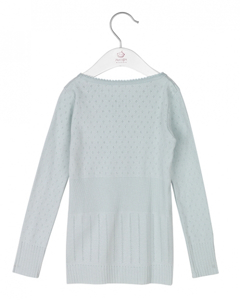 Noa Noa miniature -  Longsleeve DORIA mit Lochmuster cloud blue