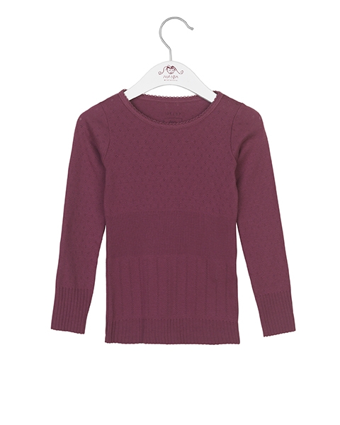 Noa Noa miniature -  Longsleeve DORIA in crushed violets mit Lochmuster