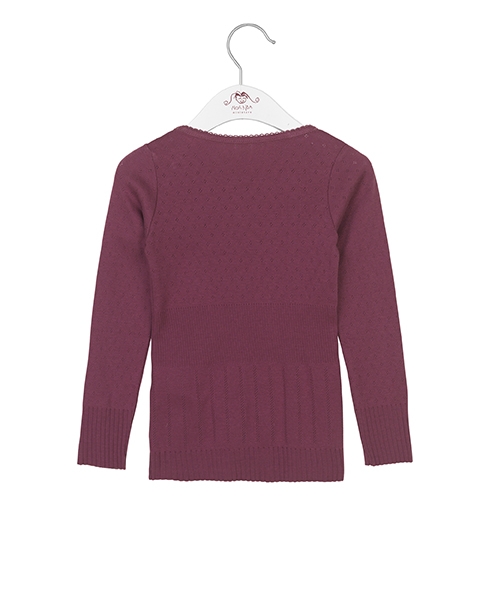 Noa Noa miniature -  Longsleeve DORIA in crushed violets mit Lochmuster