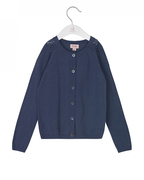 Noa Noa miniature - Feinstrick-Cardigan in blau