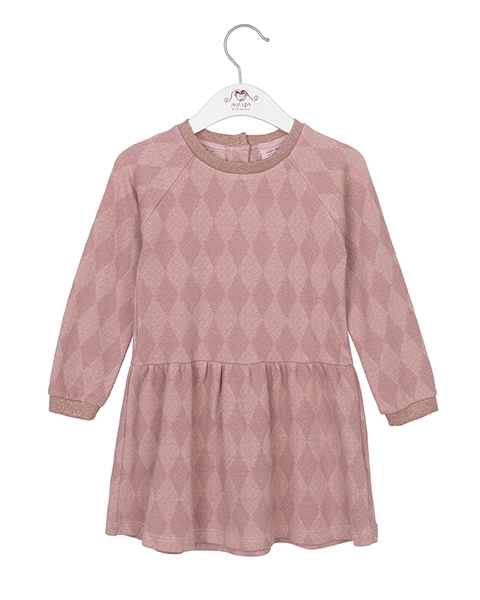 Noa Noa miniature -  Sweatkleid mit Harlekinmuster ash rose