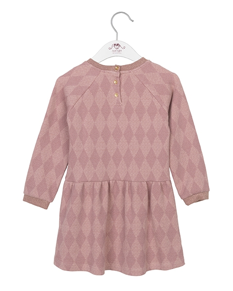 Noa Noa miniature -  Sweatkleid mit Harlekinmuster ash rose