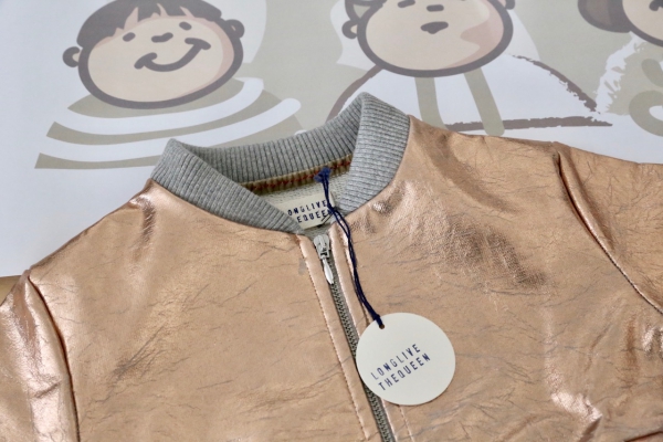 LONGLIVETHEQUEEN - sweat bomber jacket metallic copper