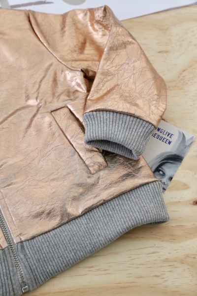 LONGLIVETHEQUEEN - sweat bomber jacket metallic copper