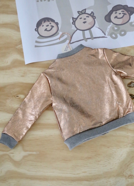 LONGLIVETHEQUEEN - sweat bomber jacket metallic copper