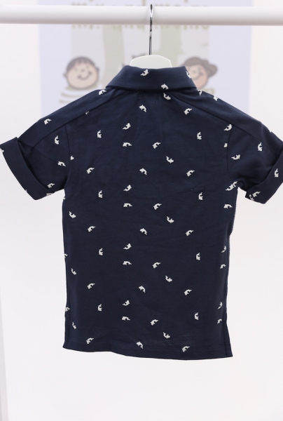 little10days - Polo dunkelblau "Koi"