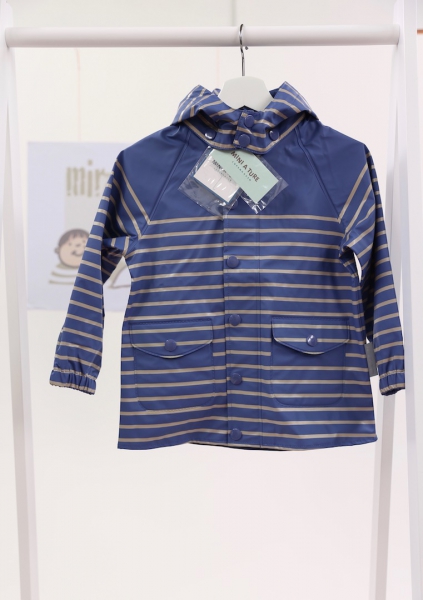 MINI A TURE  -  Regenjacke JULIEN bijou blue mit Streifen