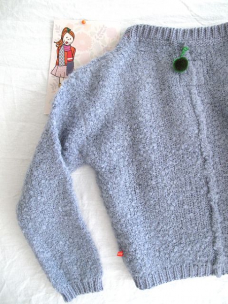 BENGH per Principesse  - Bouclé-Pullover rauchblau mit Herz