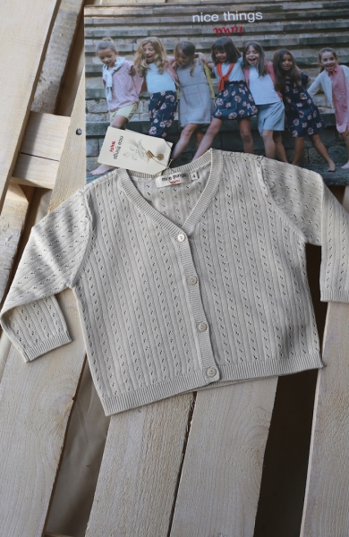 nice things mini - openwork v-neck jacket