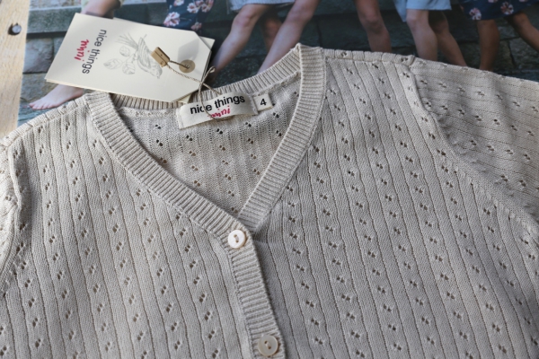 nice things mini - openwork v-neck jacket