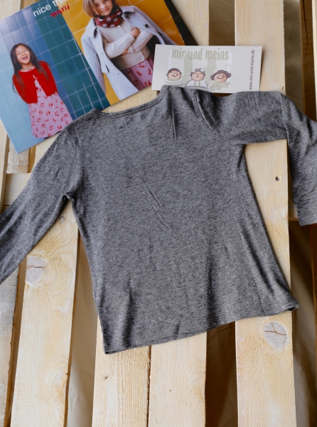 Nice Things Mini  - feines Langarmshirt grau mit Lurex