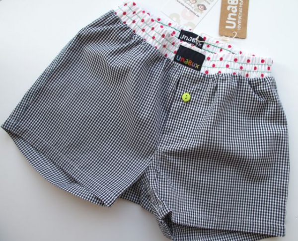 UNABUX - Boxershorts schwarz-weiss kariert