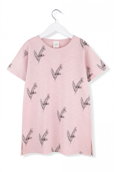 kids on the moon - t-shirt dress happy hearts